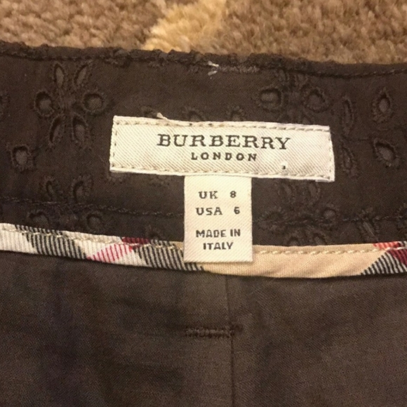 Burberry Brown Eyelet Bermuda Shorts 6 - Picture 6 of 6
